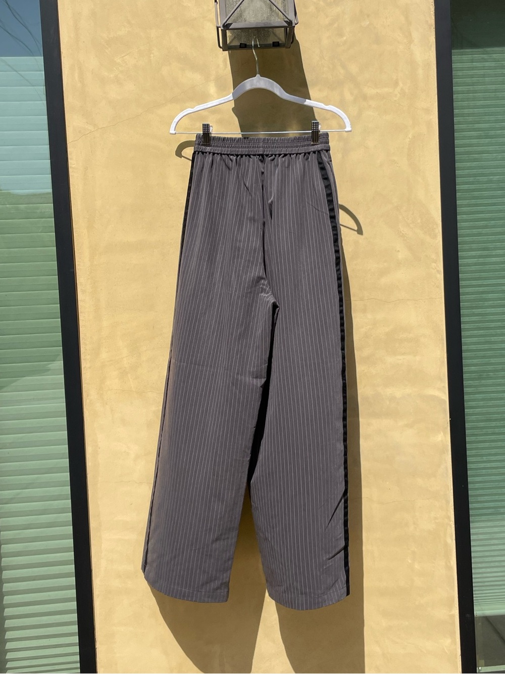 Japanese Gray Wide-Leg Pinstripe Pants - Picture 2 of 5